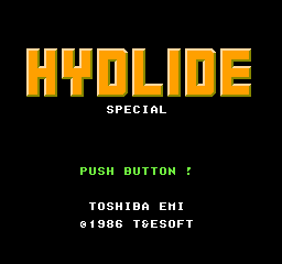 Hydlide Special Title Screen
